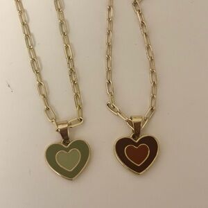 Gold Chain Heart Necklace Bundle